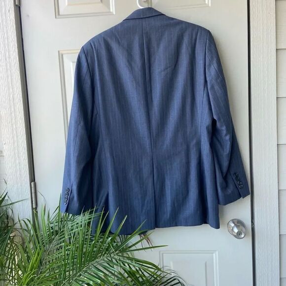 Ralph Lauren Canada 100% Wool Gray Striped Blazer Sport Jacket 38R *EXCELLENT* - Picture 7 of 13